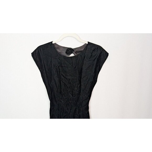 Vtg 90s Jay Jacobs Party Dress sz 5 Open Jeweled Back Knee Length Sheath Velvet - Picture 4 of 12